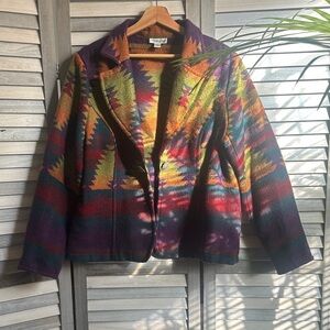 Coldwater Creek Multicolor Geometric Blazer